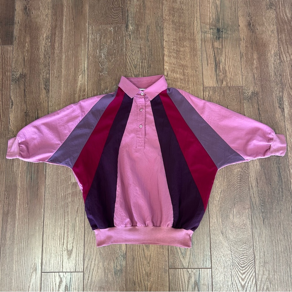 Vintage Cortiva Short Sleeve Shirt Purple Pink Size Large